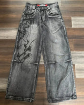 Hearujoy  90s Streetwear American New Printed Washed Baggy Jeans Men Y2K Street Fashion Vintage Harajuku Casual Gothic High Waist Wide Leg Pants Trousers
